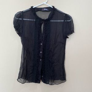 See through black blouse